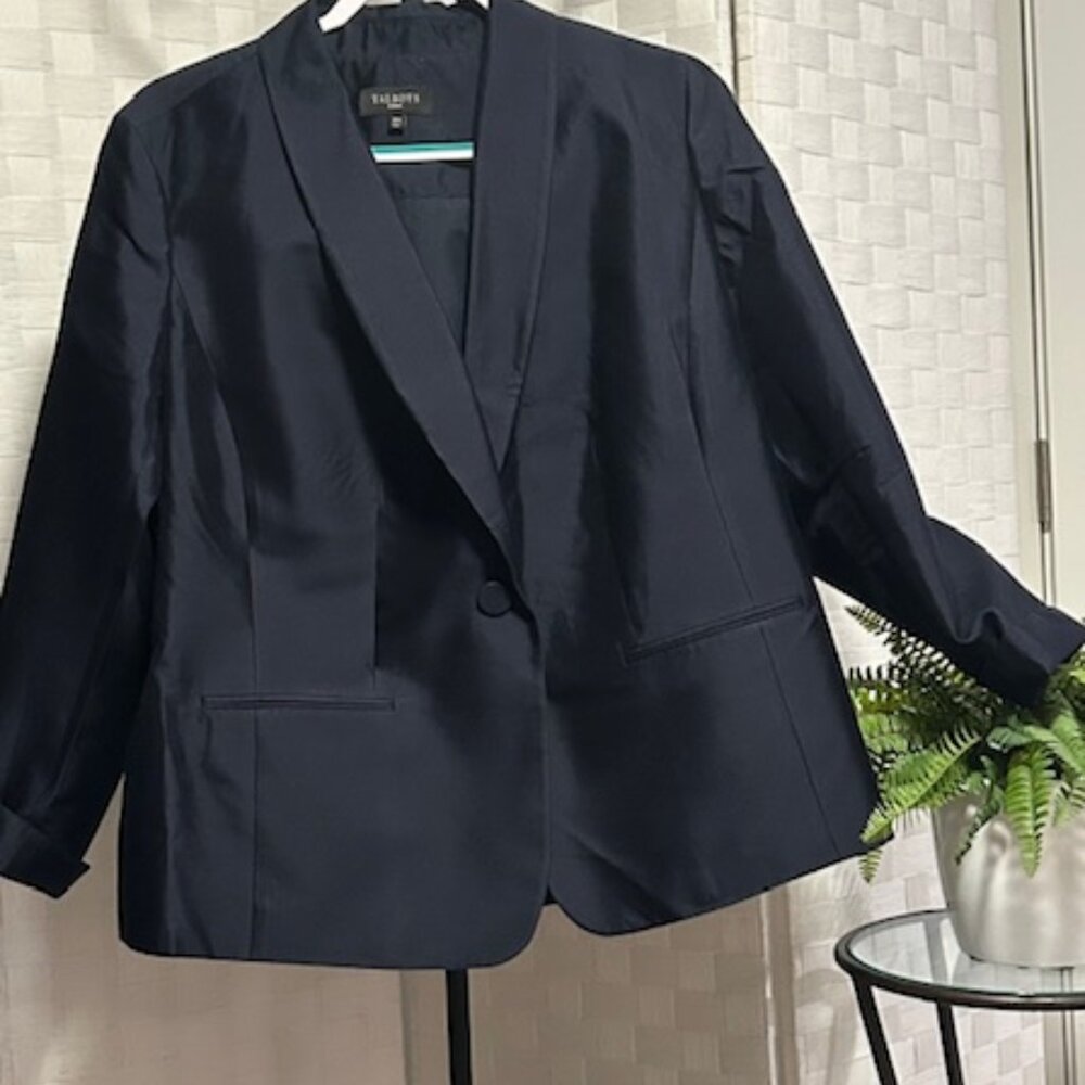 Dressy Navy Silk Blazer